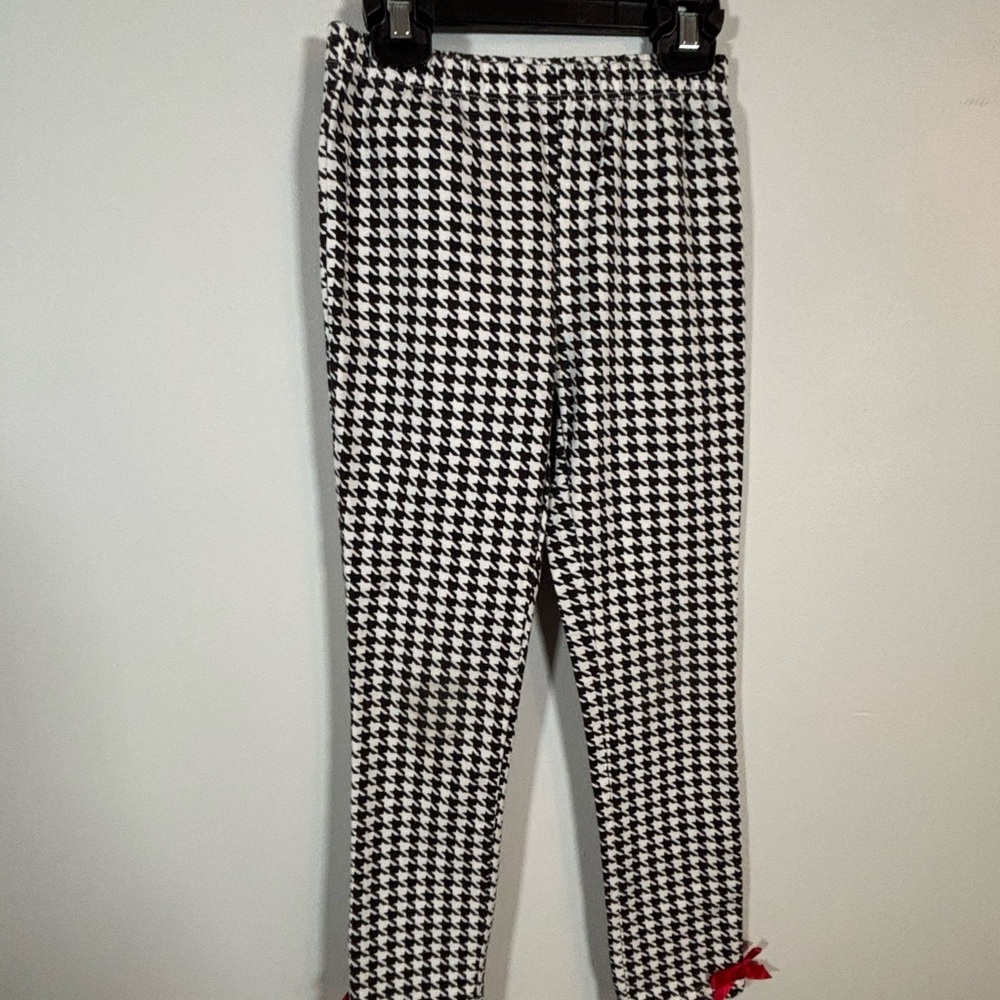 Kids Headquarters Girls 3pc Set Sz 6 Red Vest Glitter Top Houndstooth Leggings - Picture 8 of 12